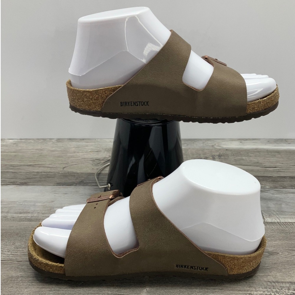 Birkenstock Arizona Mocha Birko-Flor Sandals Womens 34 US 3 Copper Buckles Brown - Picture 2 of 7